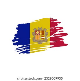 Andorra flag - nation vector country flag trextured in grunge scratchy brush stroke.