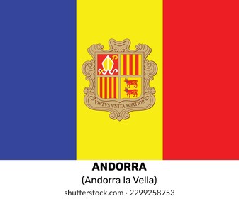 Andorra Flag, Andorra National flag, Andorra Flag and Map