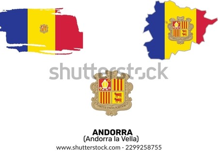Andorra Flag, Andorra National flag, Andorra Flag and Map