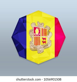 Andorra Flag with Octagone design vector 