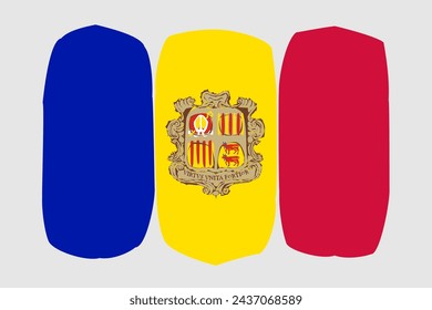 Bandera de Andorra - ilustración vectorial de diseño pintado. Estilo de pincel vectorial