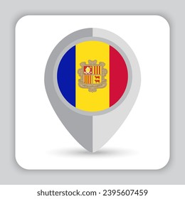 Andorra Flag Pin Map Icon