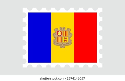 Andorra Flag Postage Stamp. Vector letter stamp flag