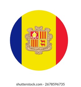 Andorra flag round shape printable vector file