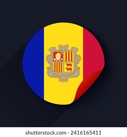 Andorra Flag Sticker Vector Illustration