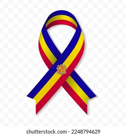 Andorra Flag Streifen Band Vektorgrafik auf transparentem Hintergrund Vektorbild (PNG).