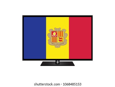 Andorra Flag Of Television,Vector Illustration, Isolate On White Background Icon. EPS10