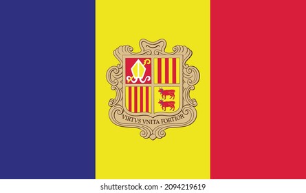 Andorra Flag. Vector Format eps
