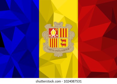 Andorra Flag vector illustration.Andorra Flag. National Flag of Andorra.