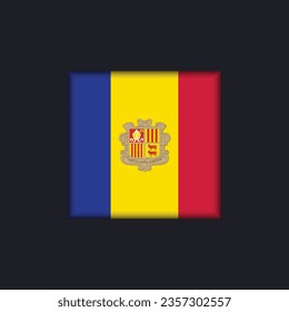 Andorra Bandera Vector Square Icon - Ilustración, Bandera de Andorra. 