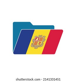 Andorra. Folder icon with Andorra flag. Vector folders icons with flags. Isolated on white background