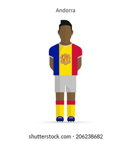 Andorra football player. Soccer uniform. Vector illustration.