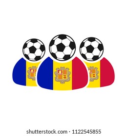 Andorra - football team, fans. Icon.
