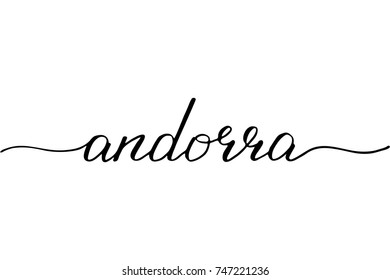 Andorra handwritten text vector