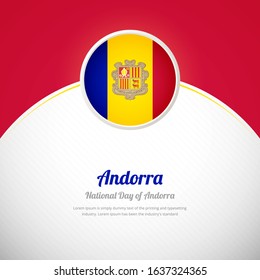 Andorra happy national day with creative colorful country flag background