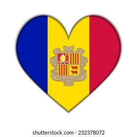 Andorra heart flag vector illustration