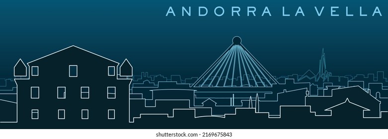 Andorra la Vella Multiple Lines Skyline und Wahrzeichen