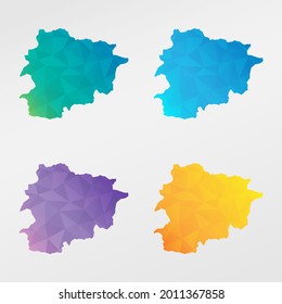 Andorra Low Poly Map Clip Art Design. Geometric Polygon Graphic National Icon. Vector Illustration Symbol.