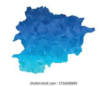 Andorra Map - Abstract geometric rumpled triangular low poly style gradient graphic on white background , polygonal design for your . Vector illustration eps 10.