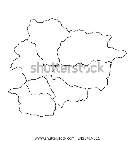 Andorra map with administrative divisions. Vector illustration.