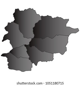 andorra map black gradient grey isolated on white background Vector illustration eps 10.