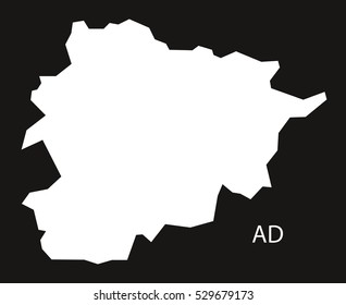 Andorra Map black white
