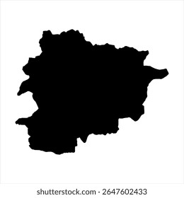 Andorra Map - black World Map International vector template with High detailed isolated on white background - Vector