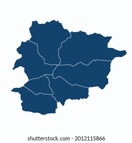 Andorra map color vector modern. Silhouette map. on white background. 