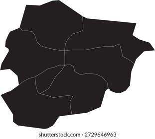 Andorra Map with Different Region Divisions Editable Vector Design