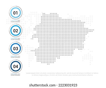 Andorra map of dots gray for presentation. Creative concept for infographic.