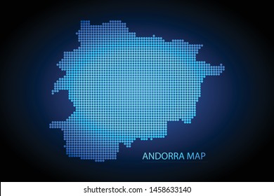 Andorra map dotted style. Vector illustration isolated. Map of Europe. Symbol for your web site design map logo, app, ui, Travel vector eps10, concept Illustration.