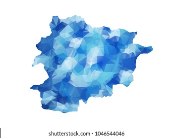 andorra map in geometric polygonal style.  andorra map of isolated. Vector Illustration Eps10.