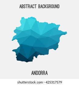 Andorra map in geometric polygonal style.Abstract tessellation,modern design background. Vector illustration EPS8