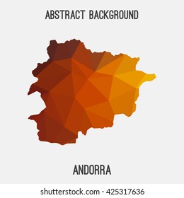 Andorra map in geometric polygonal style.Abstract tessellation,modern design background. Vector illustration EPS8