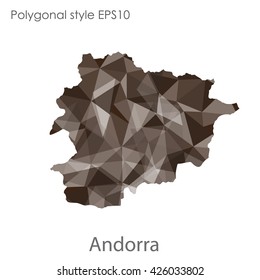 Andorra map in geometric polygonal style.Abstract gems triangle,modern design background.