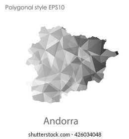 Andorra map in geometric polygonal style.Abstract gems triangle,modern design background.