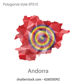 Andorra map in geometric polygonal style.Abstract gems triangle,modern design background.