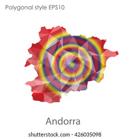 Andorra map in geometric polygonal style.Abstract gems triangle,modern design background.