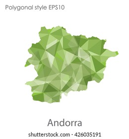 Andorra map in geometric polygonal style.Abstract gems triangle,modern design background.