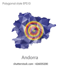 Andorra map in geometric polygonal style.Abstract gems triangle,modern design background.