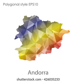 Andorra map in geometric polygonal style.Abstract gems triangle,modern design background.