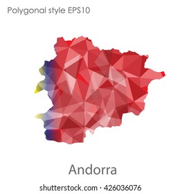 Andorra map in geometric polygonal style.Abstract gems triangle,modern design background.
