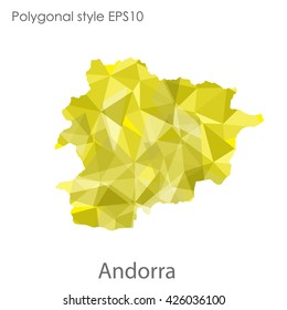 Andorra map in geometric polygonal style.Abstract gems triangle,modern design background.