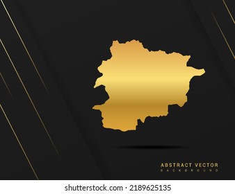 Andorra map of gold gradient style vector Illustration.