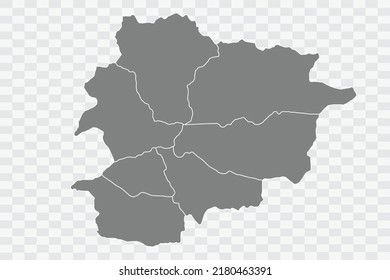 Andorra Map grey Color on White Background quality files Png 
