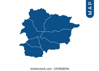 Andorra map High Detailed on white background. Abstract design vector illustration eps 10