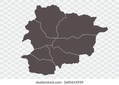 Andorra Map Minimalist  High-Quality PNG  Ash Color on Transparent Background Perfect for presentations infographics educational materials and graphic design projects