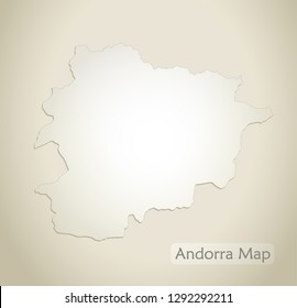 Andorra map old paper background vector
