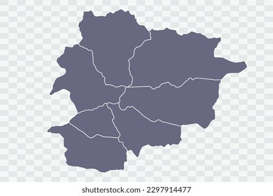 Andorra Map pewter Color on White Background quality files Png