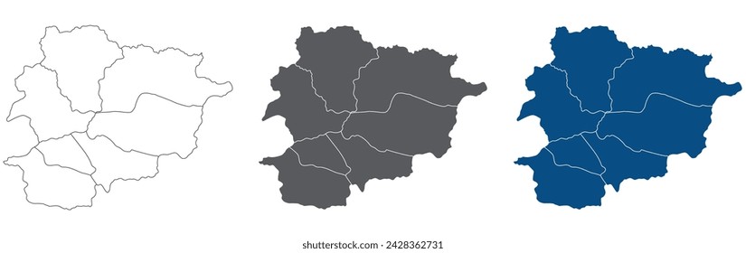 Andorra map. Map of Andorra in set